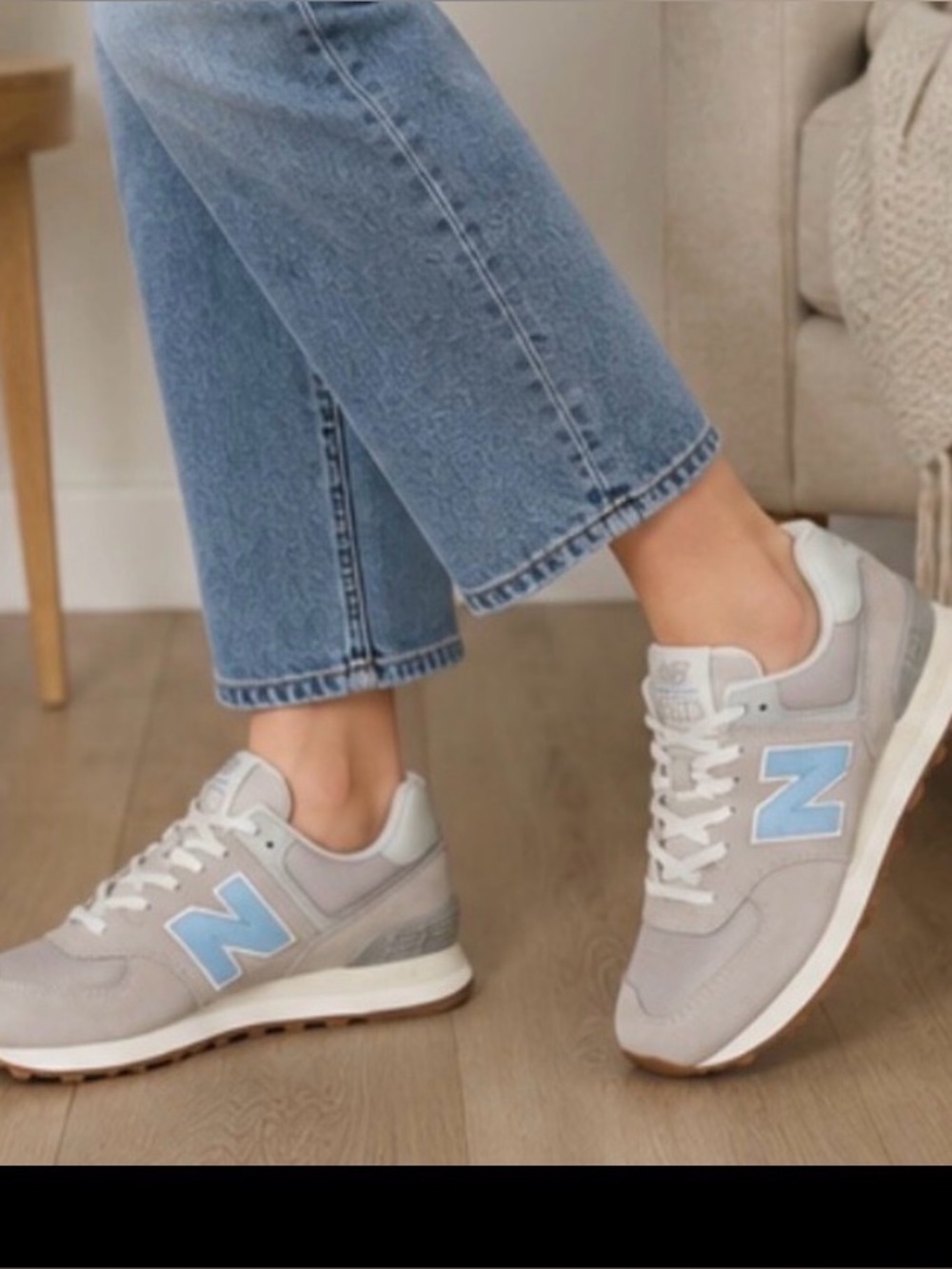 New Balance 574 Sneakers Sz 12 Gray Blue Suede Coastal Casual Gorpcore Retro Dad